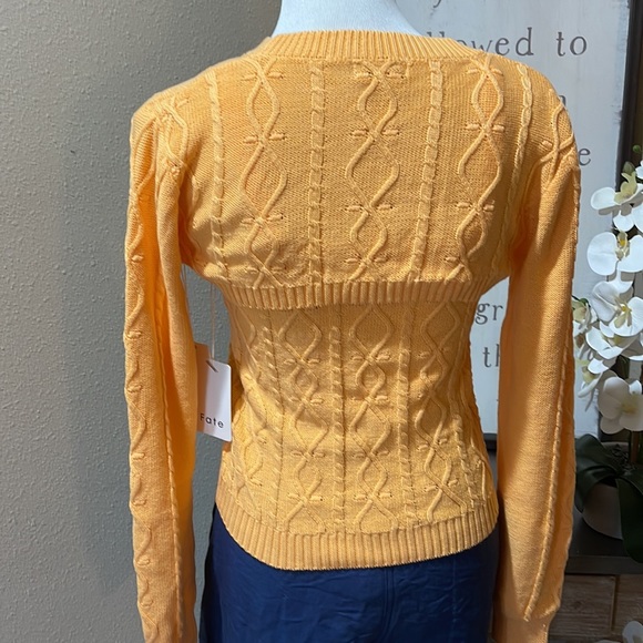 Chic Orange Cable Knit Sweater / tank set - Picture 2 of 11